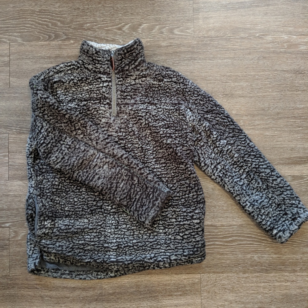 Fluffy Half Zip Pull Over Sweatshirt